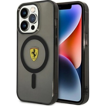 Image 1 of Ferrari Кейс Ferrari FEHMP14LUKK за iPhone 14 Pro 6.1"", черен / черен, твърд, Translucent Magsafe (FER000567-0)