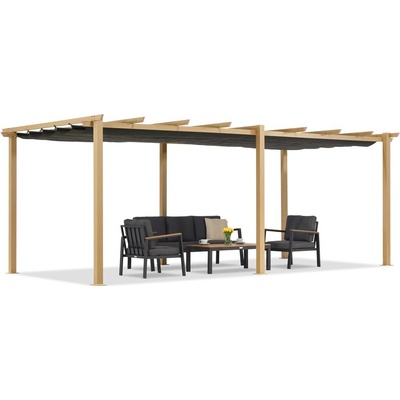 Garden Point terasová pergola 3x6 m Barbados woodlike-anthracite