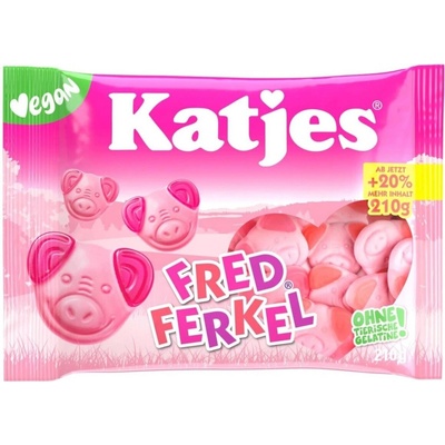 Katjes Fred Ferkel Vegan pěnové želé ve tvaru prasátek 210 g