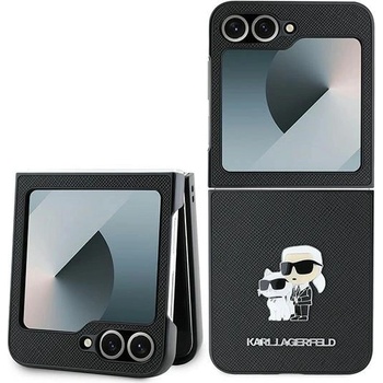 KARL LAGERFELD Saffiano Metal Pin Case за Samsung Galaxy Z Flip 6 - черен (3666339322502)