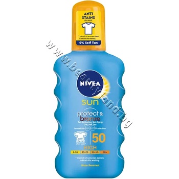Nivea Спрей Nivea Sun Protect & Bronze Spray SPF 50, p/n NI-85450 - Слънцезащитен спрей за тяло (NI-85450)