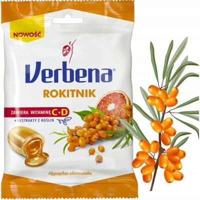 Verbena Bonbóny plněné rakytníkem a vitamíny 60 g