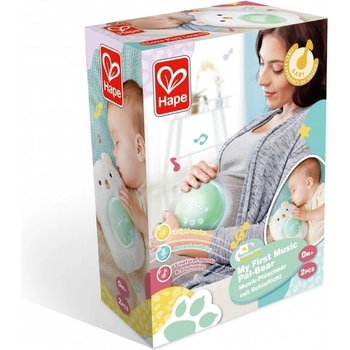 Hape Интерактивна играчка, Hape, Музикална плюшена лампа за сън, Мече, 23 x 15.5 x 9 см (H0115)