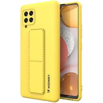 Wozinsky Калъф за телефон Wozinsky Kickstand Flexible Silicone със стойка за Samsung Galaxy A42 5G, жълт