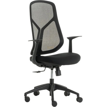 Bittel Офис стол Carmen 7900, до 100кг, мрежа/дамаска, полипропиленова база, Tilt tension механизъм, люлеещ механизъм, газов амортисьор, черен (bt-3520178)