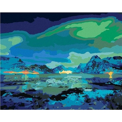 zuty Malování Podle Čísel Polární Záře Nad Horami 80 x 100 Cm Plátno