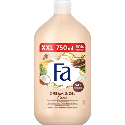 Fa Cream & Oil Kakaový sprchový gél a kúpeľ s vôňou kakaového masla 400 ml