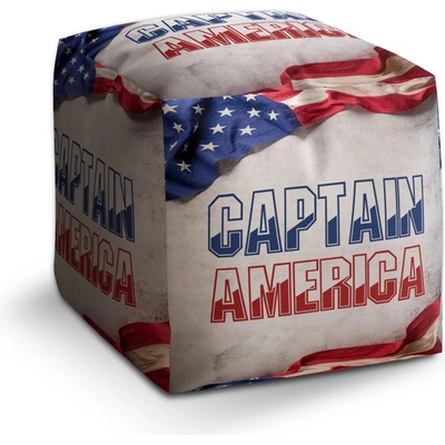 Sablio Taburet Cube Kapitán Amerika Vlajka: 40x40x40 cm