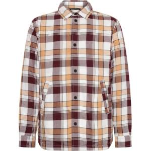 KnowledgeCotton Apparel Мъжка риза с копчета KnowledgeCotton Apparel Checked Loose Fit Padded Overshirt Shirt - Red Check (033-2922-0214)