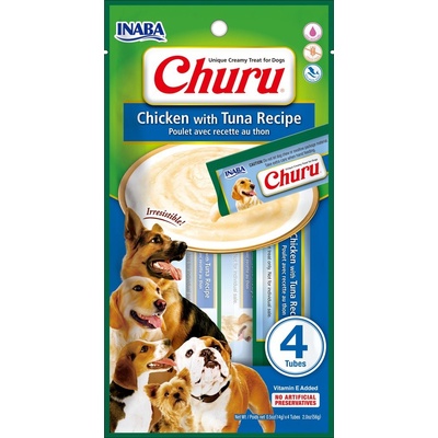 INABA Churu Chicken with tuna kuracie mäso s tuniakom pre psov 4 x 14 g