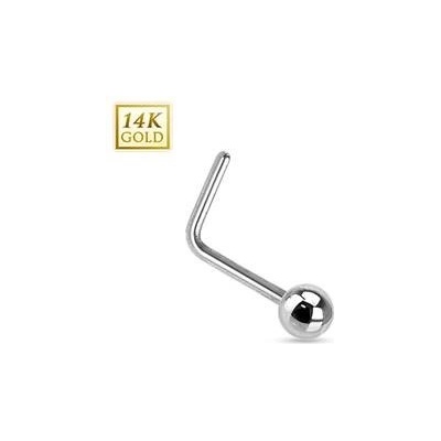 Šperky4U zlatý piercing do nosu kulička ZL01033-WG