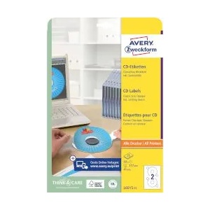 Zweckform Етикети за cd 6015, 2бр. на лист, 25 листа