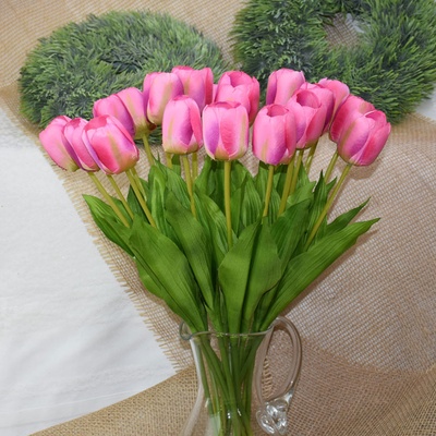 Umělá kytice tulipán Varianta: 2 žlutá, Balení: 1 svaz.