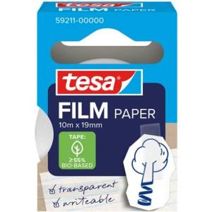 tesa Самозалепваща се лента, с възможност за писане, хартия, 19 mm x 10 m, TESA "Tesafilm", прозрачна 59211-00000-01 (59211-00000-01)