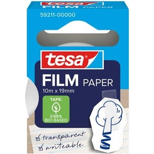 tesa Самозалепваща се лента, с възможност за писане, хартия, 19 mm x 10 m, TESA "Tesafilm", прозрачна 59211-00000-01 (59211-00000-01)