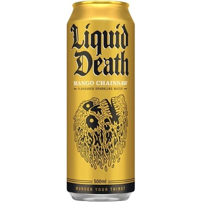 Liquid Death perlivá voda Mango chainsaw 0,5 l