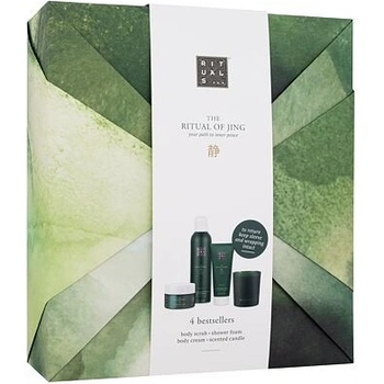 Rituals The Ritual of Jing sprchová pěna 200 ml + tělový krém 100 ml + tělový peeling 125 g + vonná svíčka 140 g