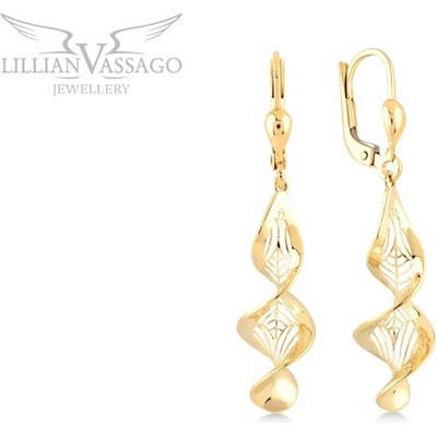 Lillian Vassago Zlaté visiace náušnice špirály LLV06-GER284