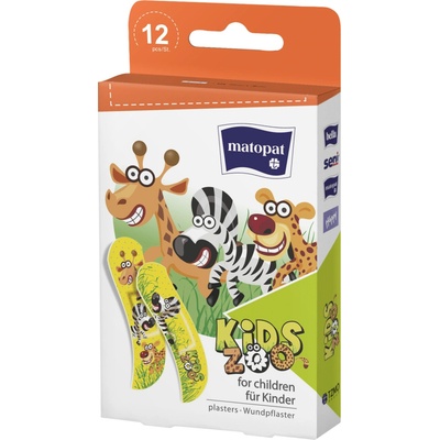Matopat Kids Zoo náplast s motívmi zvieratiek, 12 ks