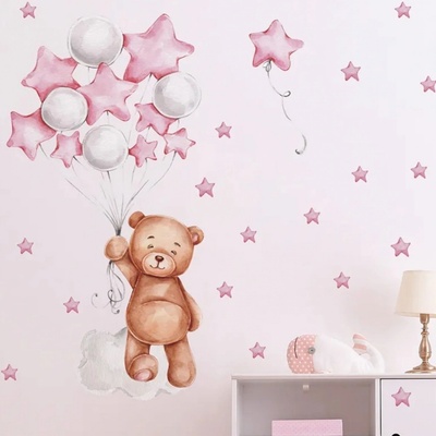 IZMAEL Samolepka na stenu/Tapeta Bear 73 x 79 cm