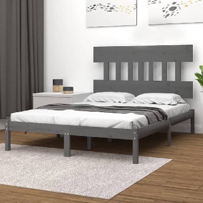 Nábytek XL 3104760 Rám postele šedý masivní dřevo