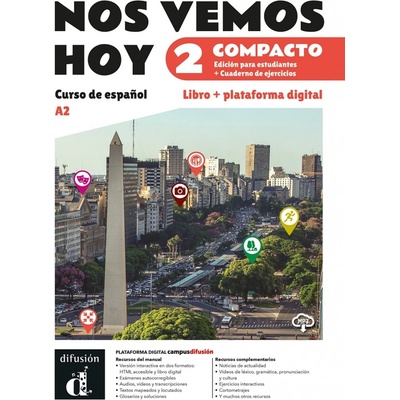 !Nos vemos! hoy 2 (A2) – Edición híbrida Libro del alumno / Cuaderno de ejercicios + Campus (12 meses)