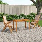 vidaXL Garden Dining Set Натурално Солидно акациево дърво (3434604)