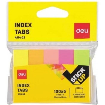 Image 1 of Deli Самозалепващи индекси Deli Stick Up EA11402 хартиени неон 5*100 л