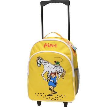 Детска раница на колела Пипи Дългото чорапче и любимия кон, жълта (846f2722b568)