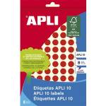 APLI Етикети, кръгли, 10 мм, с ръкописен текст, цветни, apli, червени, 1008 етикета в опаковка 2732 (2732)