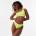 Jack Wills Asymmetric Crinkle Bikini Top - Lime