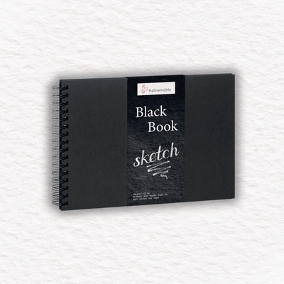 Hahnemühle skicár BLACK BOOK špirálová väzba 250 gsm 30 listov A4 LANDSCAPE