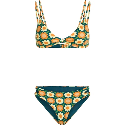 O'Neill Дамски комплект бикини O'Neill Women's O'Riginals Bikini Set Bikini - Green Retro Flower - размер 38 (EU) (150-6553-0213)