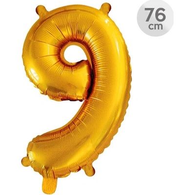 Balón narodeninový 76 cm číslo 9 zlatý