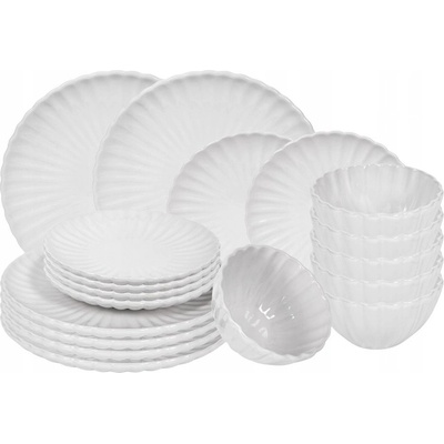 HIT Jídelní sada talířů porcelánová PEARL 18 ks bílá – Zbozi.Blesk.cz