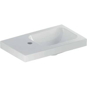 Geberit iCon - Умивалник 53x31x13 см, без преливник, отвор за смесител отляво, бял 501.833. 00.1 (501.833.00.1)