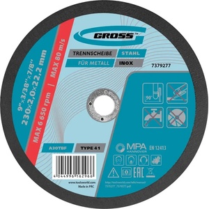 GROSS Диск за рязане на метал Gross - 230 x 2, 0 x 22, 2 мм (7379277)