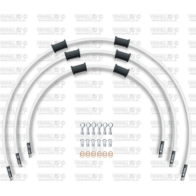 STANDARD Hadice přední brzdy sada Venhill POWERHOSEPLUS KAW-7016FS-WT (3 hadice v sadě) bílé hadice, nerezové koncovky