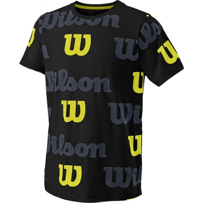 Wilson All Over Logo Tech Tee Black – Zboží Dáma