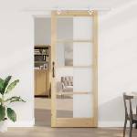vidaXL Преплъзваща се врата 93 x 232 см Натурално (3332235)