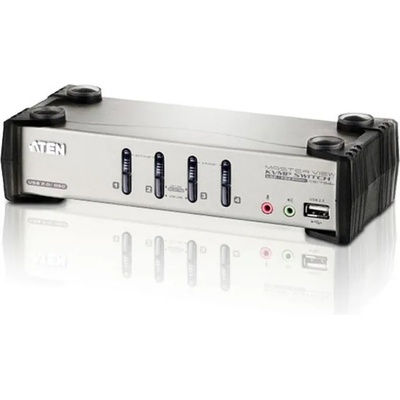 ATEN KVMP превключвател, ATEN CS1734B, 4-портов, PS/2-USB, VGA, Audio, OSD (ATEN-CS1734B-A7-G)