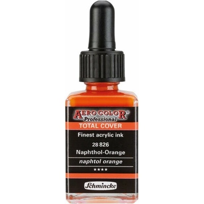 Schmincke Aero Color akrylový atrament Professional Total Cover 28 ml 826 naphtol oranžová