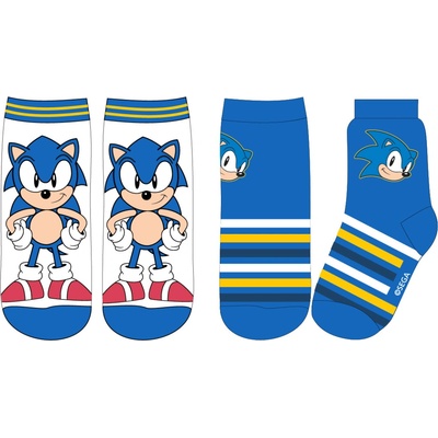 Ježko SONIC Chlapčenské ponožky biela / modrá Mix farieb