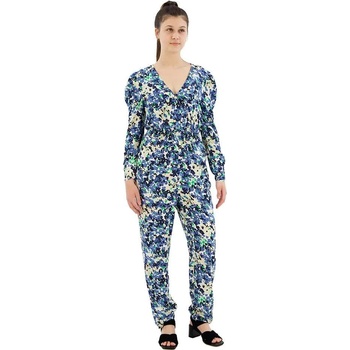 PEPE JEANS Гащеризон Pepe jeans Casandra Print long sleeve jumpsuit - Blue (Sea Blue)