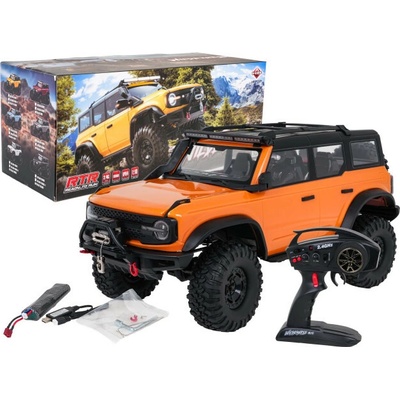 JOKO RC Veľké Auto Jeep WILDERNESS RTR 56cm s LED svetlom na diaľkové ovládanie rýchlosť 18 km/h Naviják smerovky Vodotesné oranžové 1:10