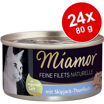 Miamor Feine Filets Naturelle tuňák & losos 24 x 80 g