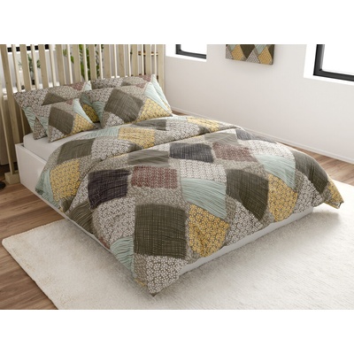 Textilomanie Obliečky z mikrovlákna PATCH elegancia hnedé 70x80 140x200