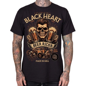 Black heart мъжка мотористка тениска BLACK HEART - BEER RIDER - Black - 21269