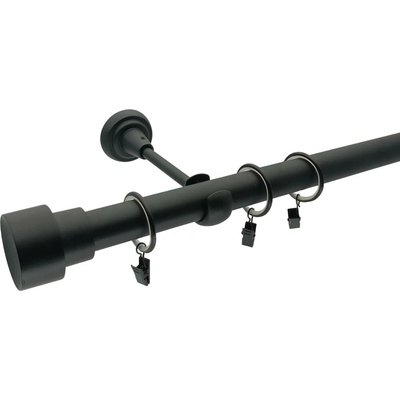 KovovégarnýžeCZ Goddo elegance 25 mm Jednořadá Bez kroužků černá matná 180 cm