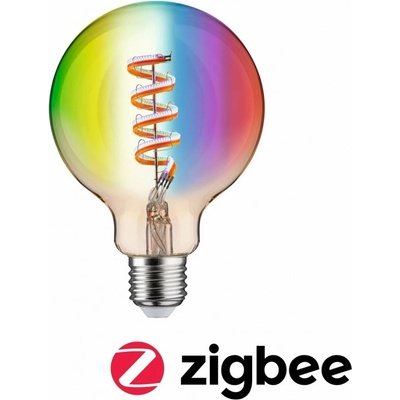 Paulmann Filament 230V Smart Home Zigbee 3.0 LED Globe G95 E27 6,3W RGBW+ stmívatelné zlatá – Zbozi.Blesk.cz